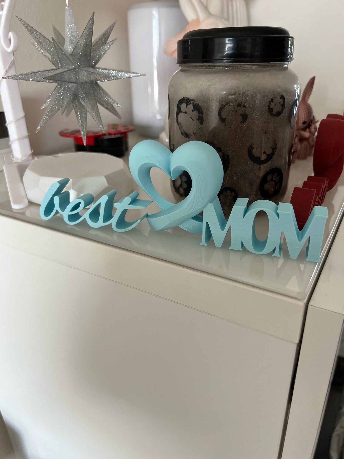 Personalized 3D Printed Mother’s Day Gift | Mom Mama Decor | Floral Heart Sign | Custom Mother Gift