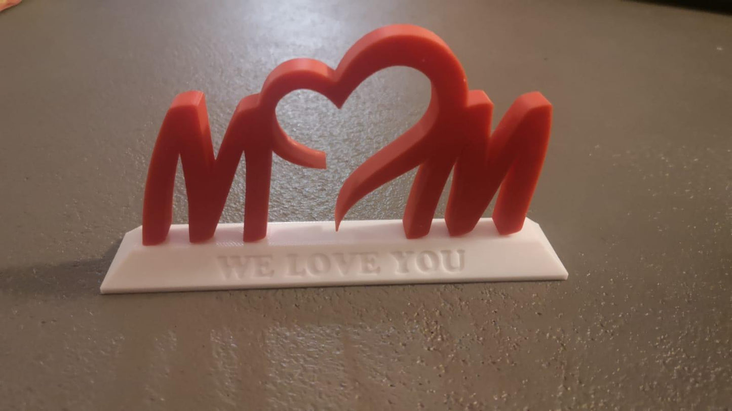 Personalized 3D Printed Mother’s Day Gift | Mom Mama Decor | Floral Heart Sign | Custom Mother Gift