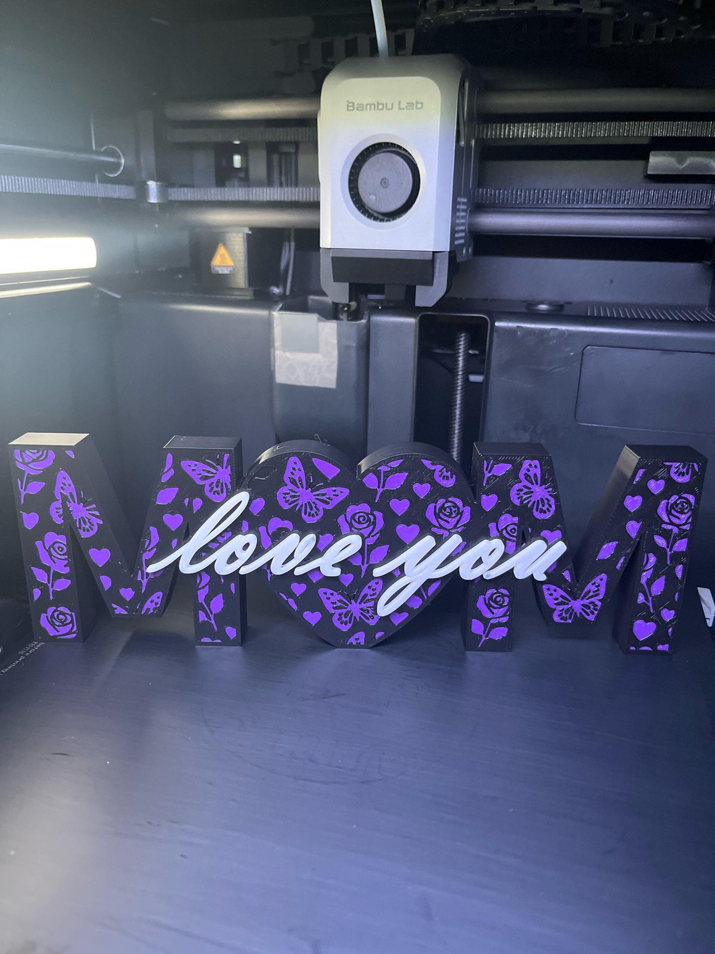 Personalized 3D Printed Mother’s Day Gift | Mom Mama Decor | Floral Heart Sign | Custom Mother Gift
