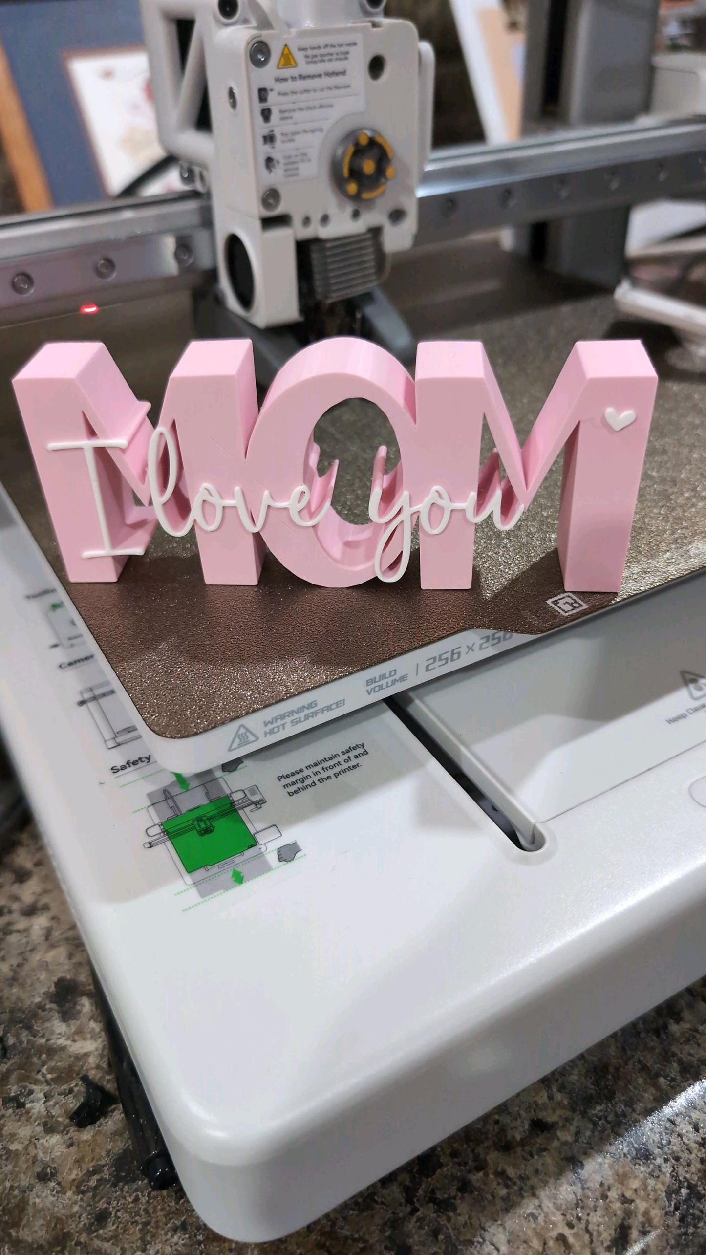 Personalized 3D Printed Mother’s Day Gift | Mom Mama Decor | Floral Heart Sign | Custom Mother Gift