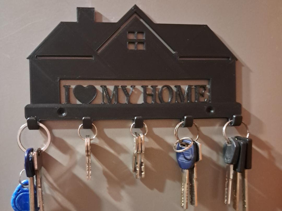 Custom CWall Mounted Key Holder with Shelf | 3D Printed Entryway Organizer | Modern Home Key Rack | Housewarming Gift