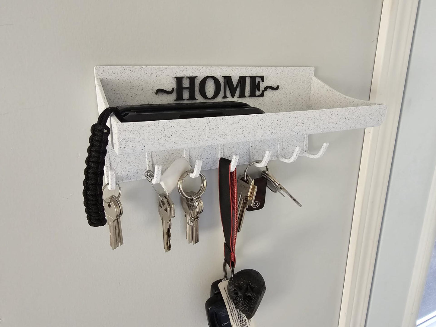 Custom CWall Mounted Key Holder with Shelf | 3D Printed Entryway Organizer | Modern Home Key Rack | Housewarming Gift