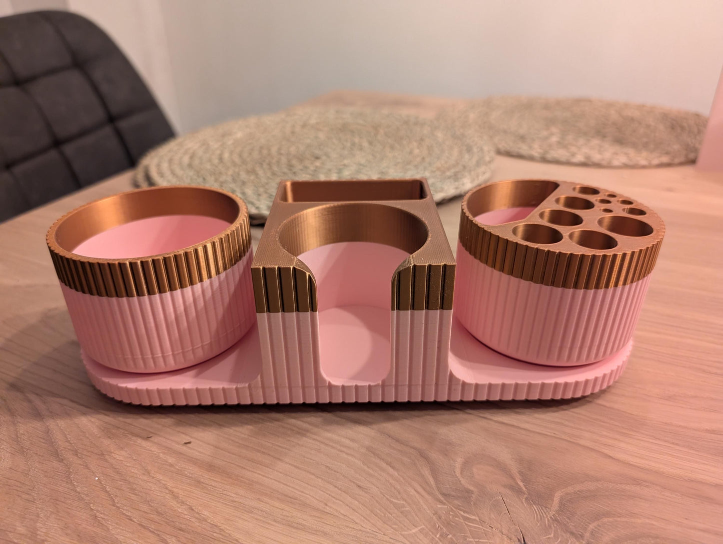 3D Printed Bathroom Organizer | Makeup & Vanity Storage Tray | Modern Cosmetic Holder | Countertop Organizer | Gift for Her