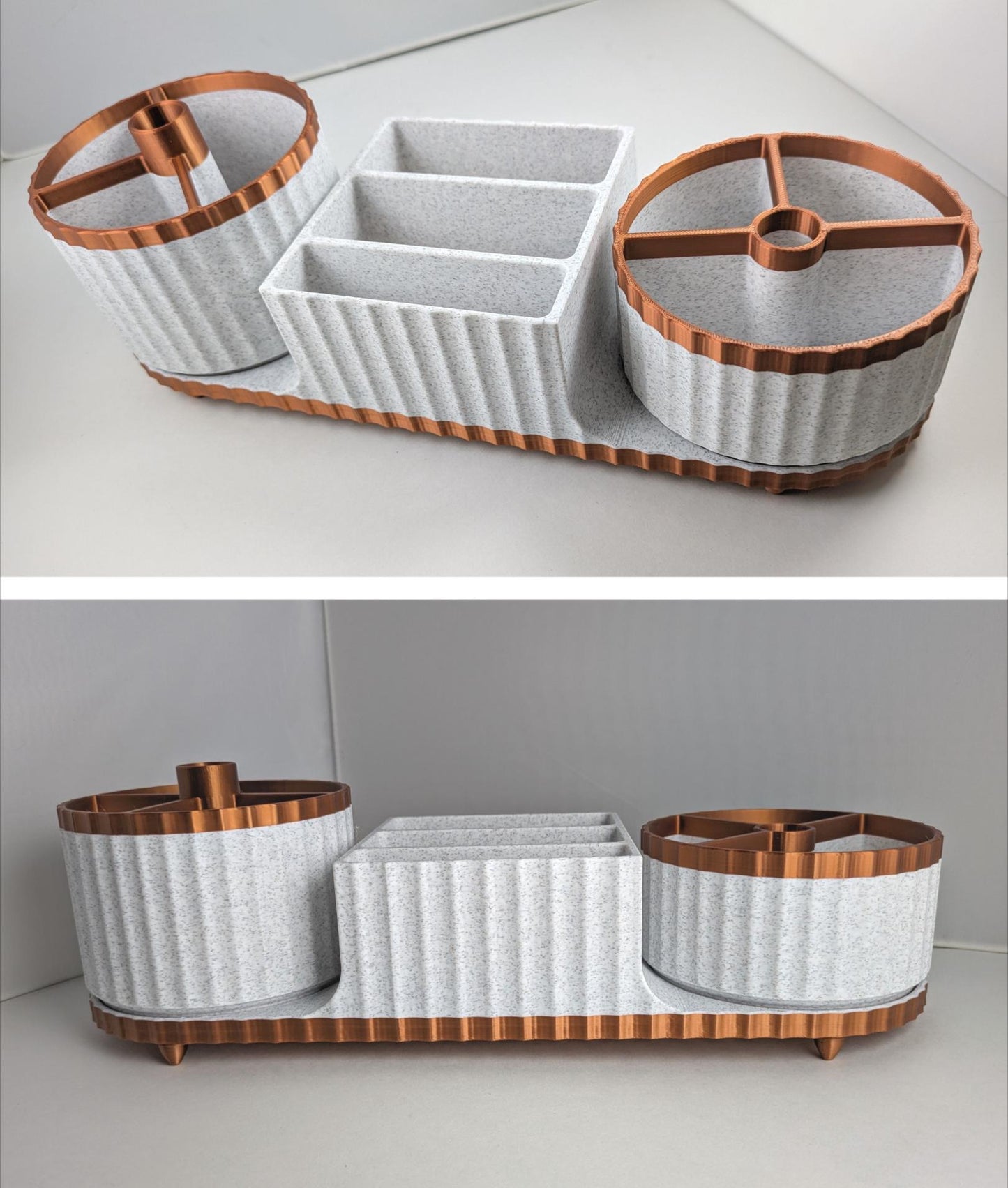3D Printed Bathroom Organizer | Makeup & Vanity Storage Tray | Modern Cosmetic Holder | Countertop Organizer | Gift for Her