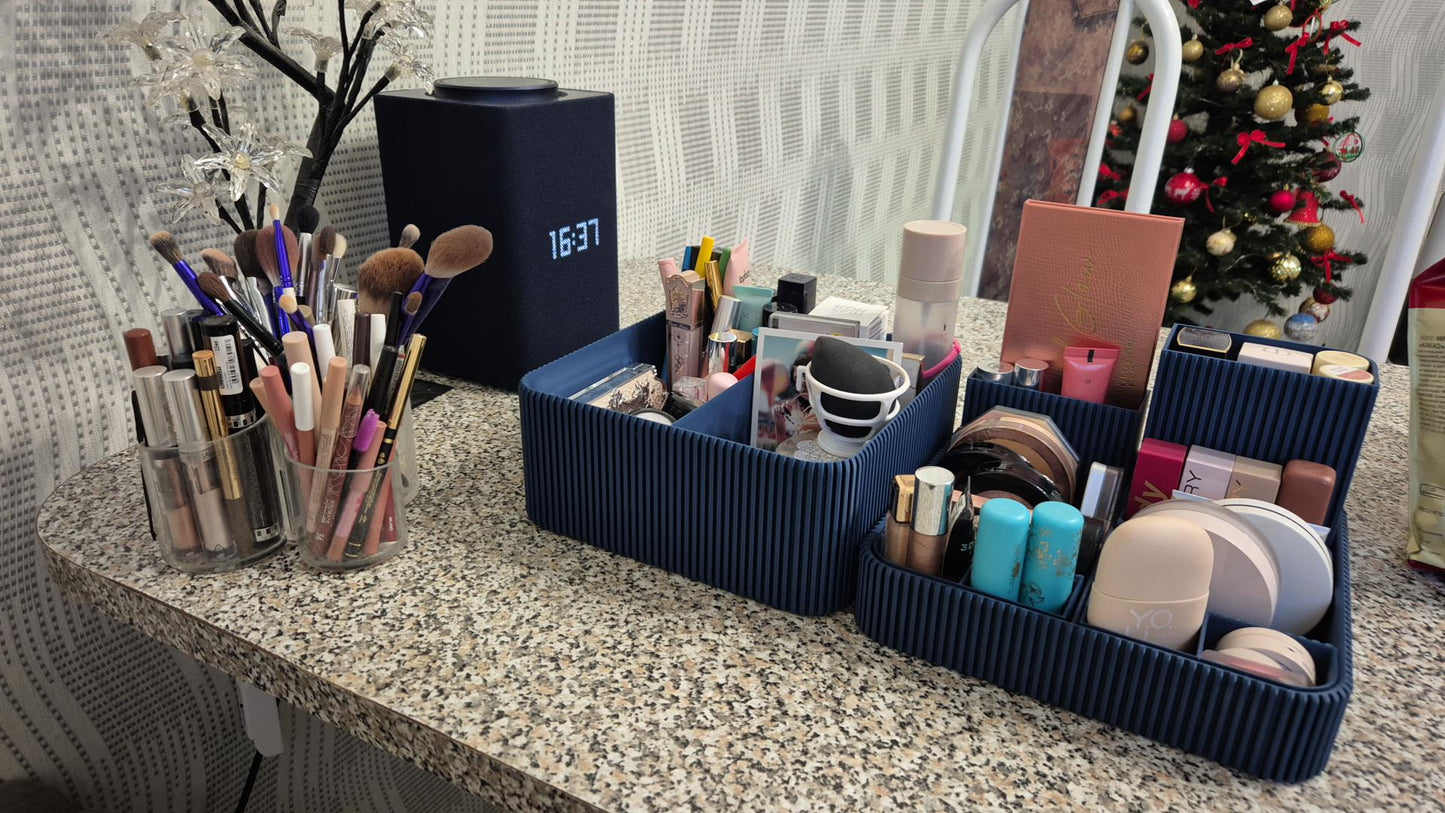 3D Printed Bathroom Organizer | Makeup & Vanity Storage Tray | Modern Cosmetic Holder | Countertop Organizer | Gift for Her