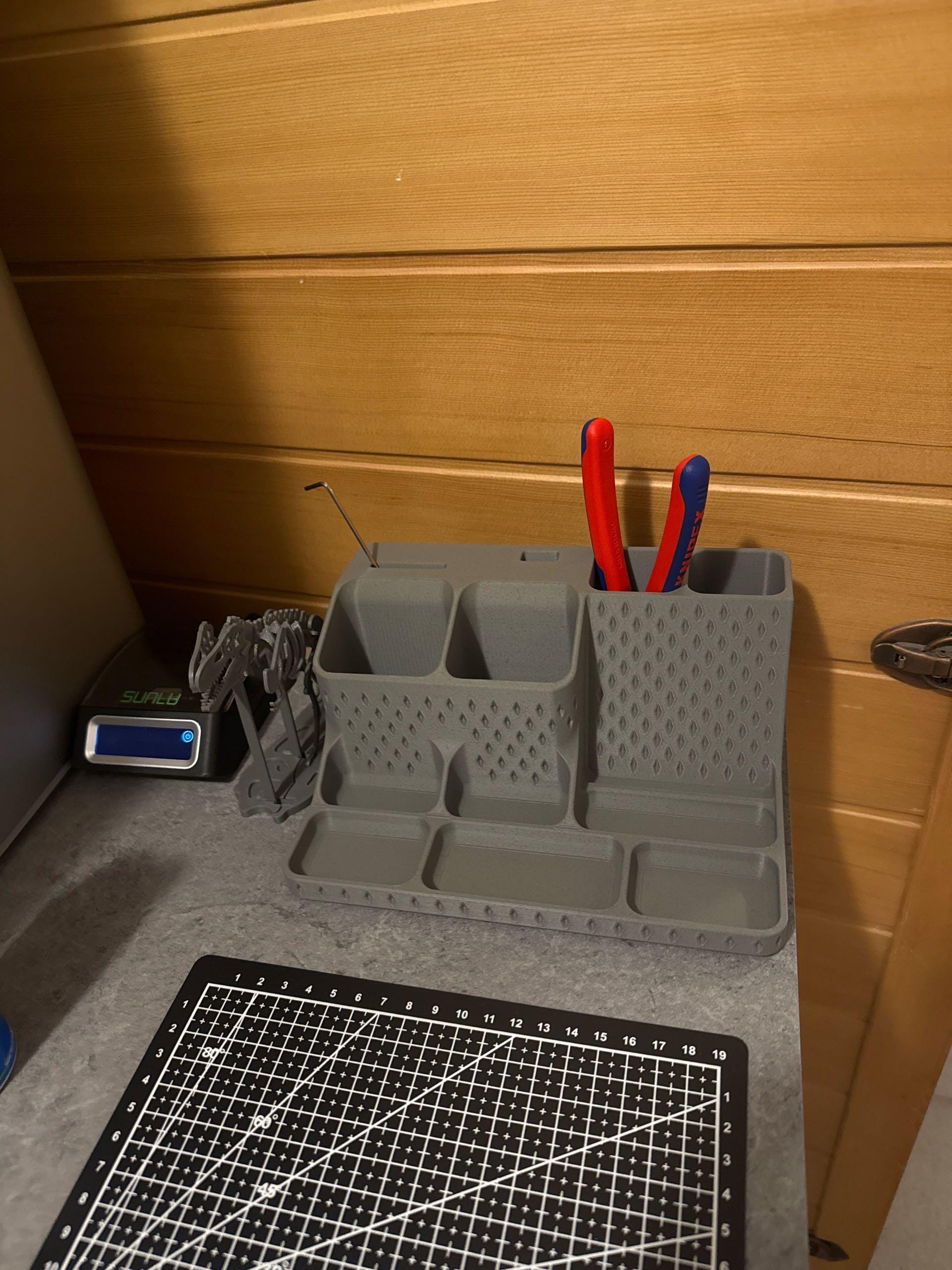 3D Printed Bathroom & Makeup Organizer | Modern Vanity Storage Tray | Desk, Office or Cosmetic Holder | Minimal Home Organization