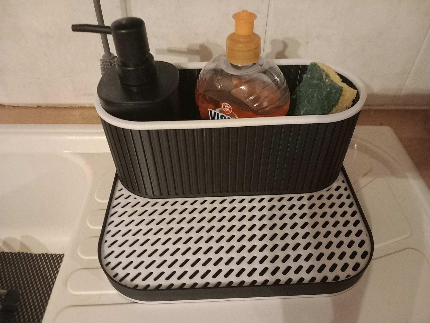 3D Printed Kitchen Sink Organizer | Modular Soap & Sponge Holder | Drainage Tray Sink Caddy | Modern Countertop Organizer | Custom Colors