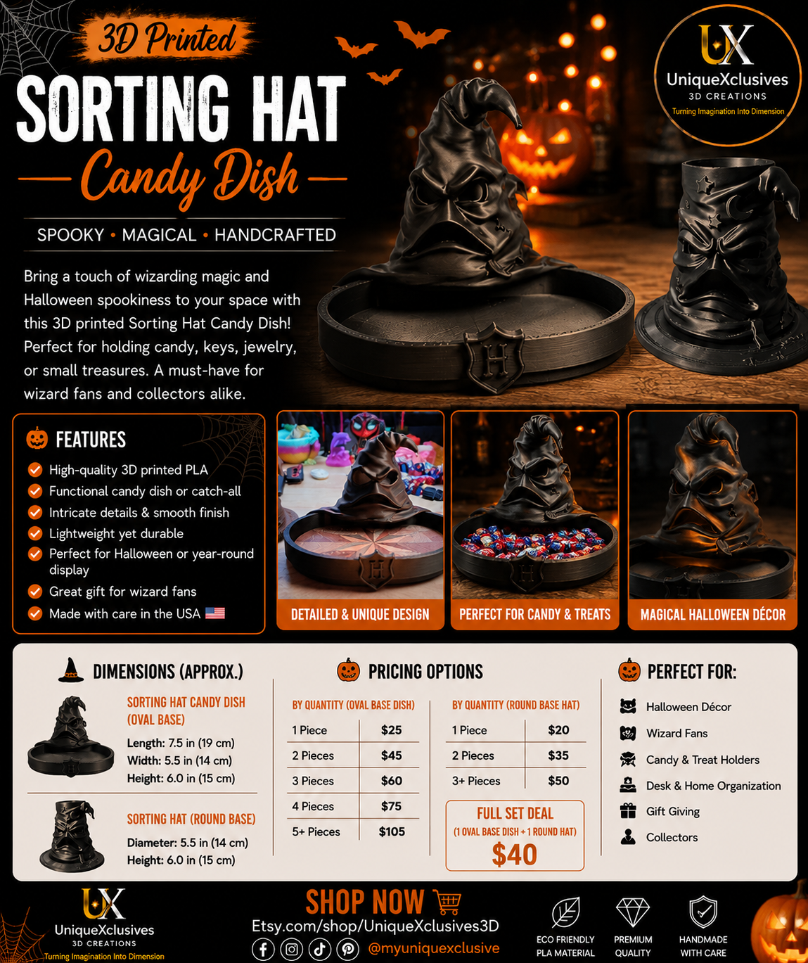 3D Printed Sorting Hat Candy Dish & Holder