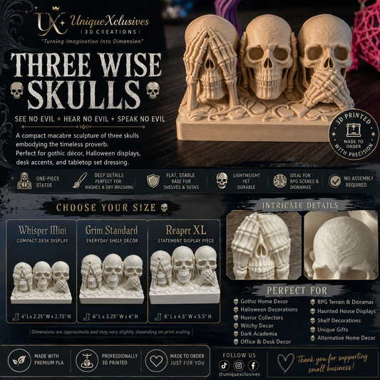 💀 Three Wise Skulls – See No Evil • Hear No Evil • Speak No Evil - Standard